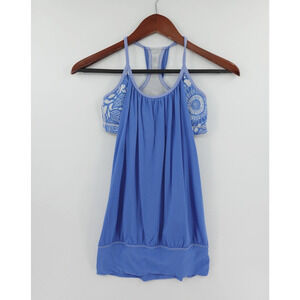 Lululemon No Limits Tank‎ Top Womens 4 Porcelain Beachy Floral Built-in Bra